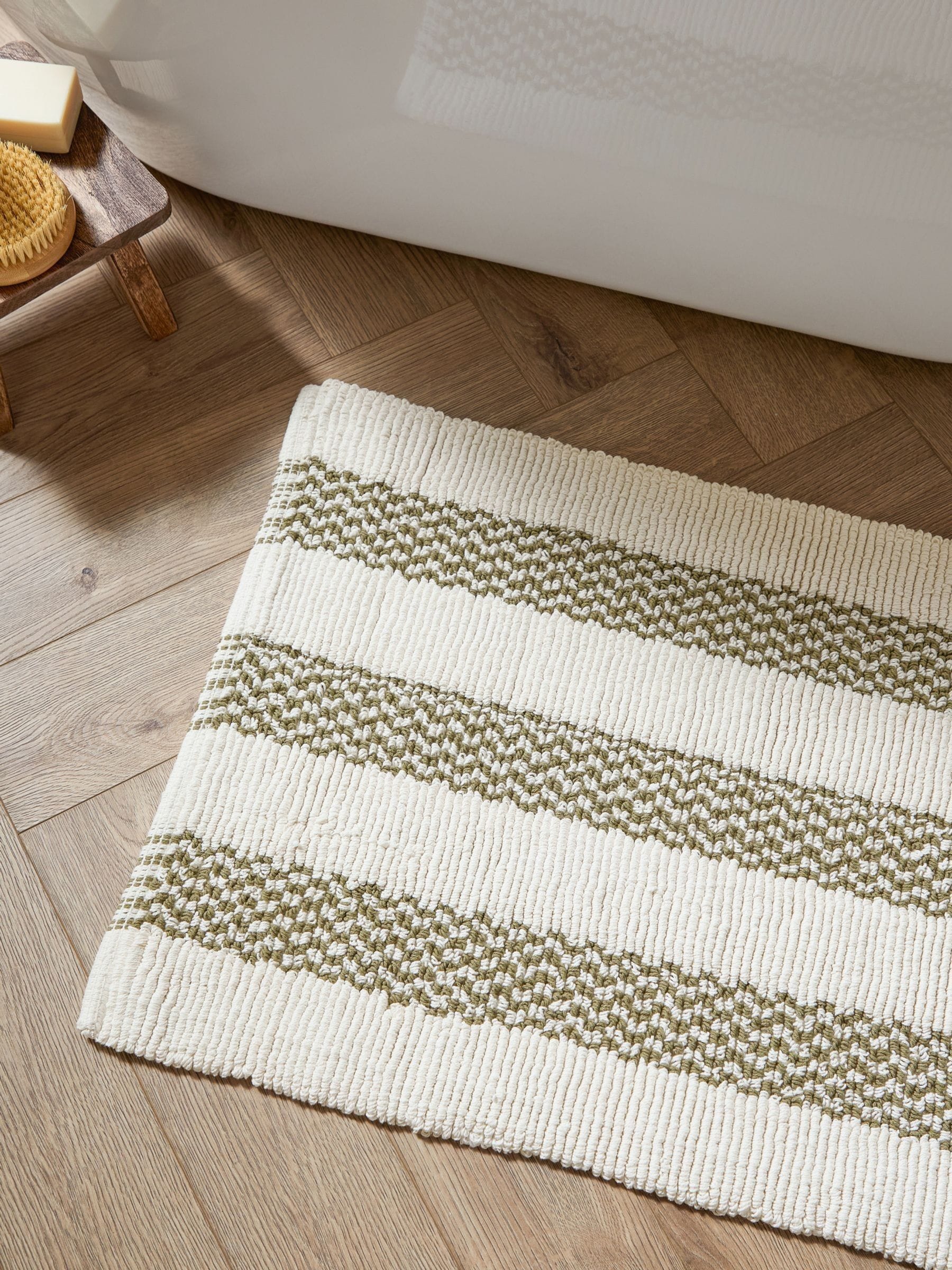 Yard Olive Hebden woven bath mat 50x80 - British product