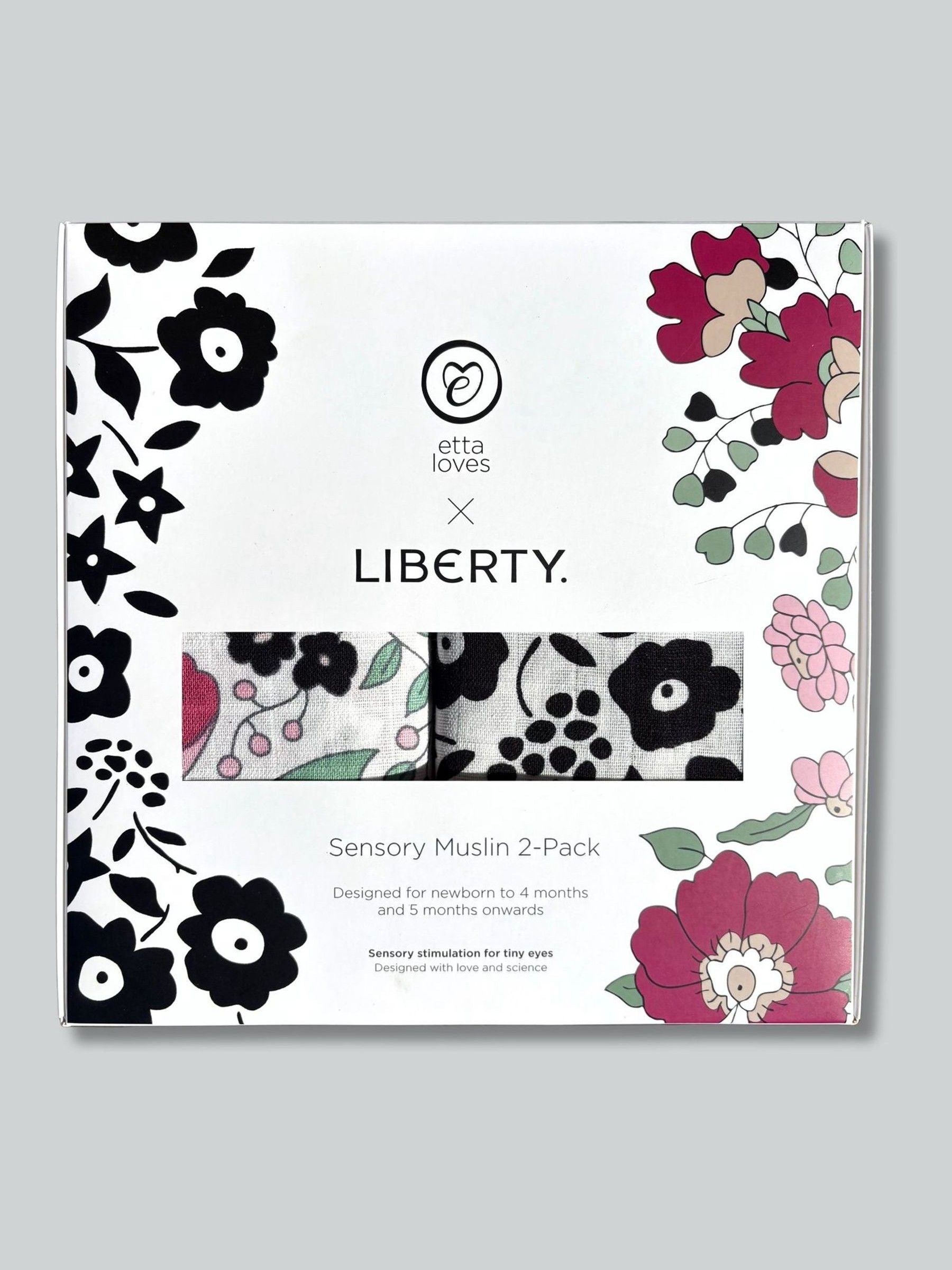 Etta Loves black and white Liberty muslin squares - British product