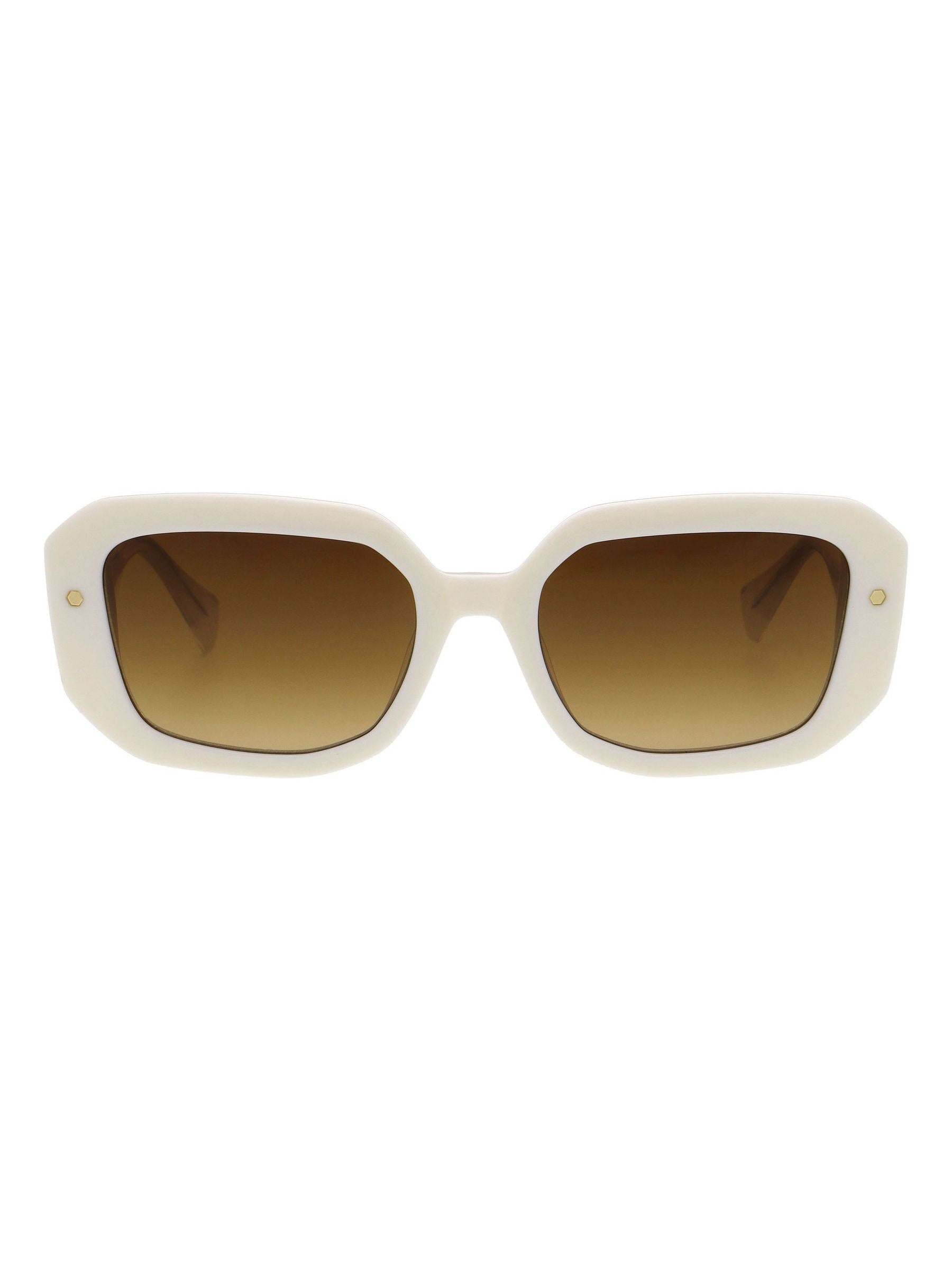 AllSaints oversized oval sunglasses crème frame brown lenses (British brand)
