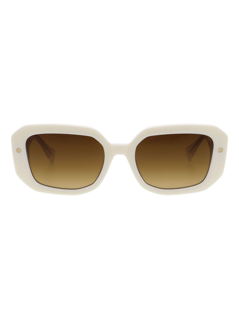 AllSaints oversized oval sunglasses crème frame brown lenses (British brand)