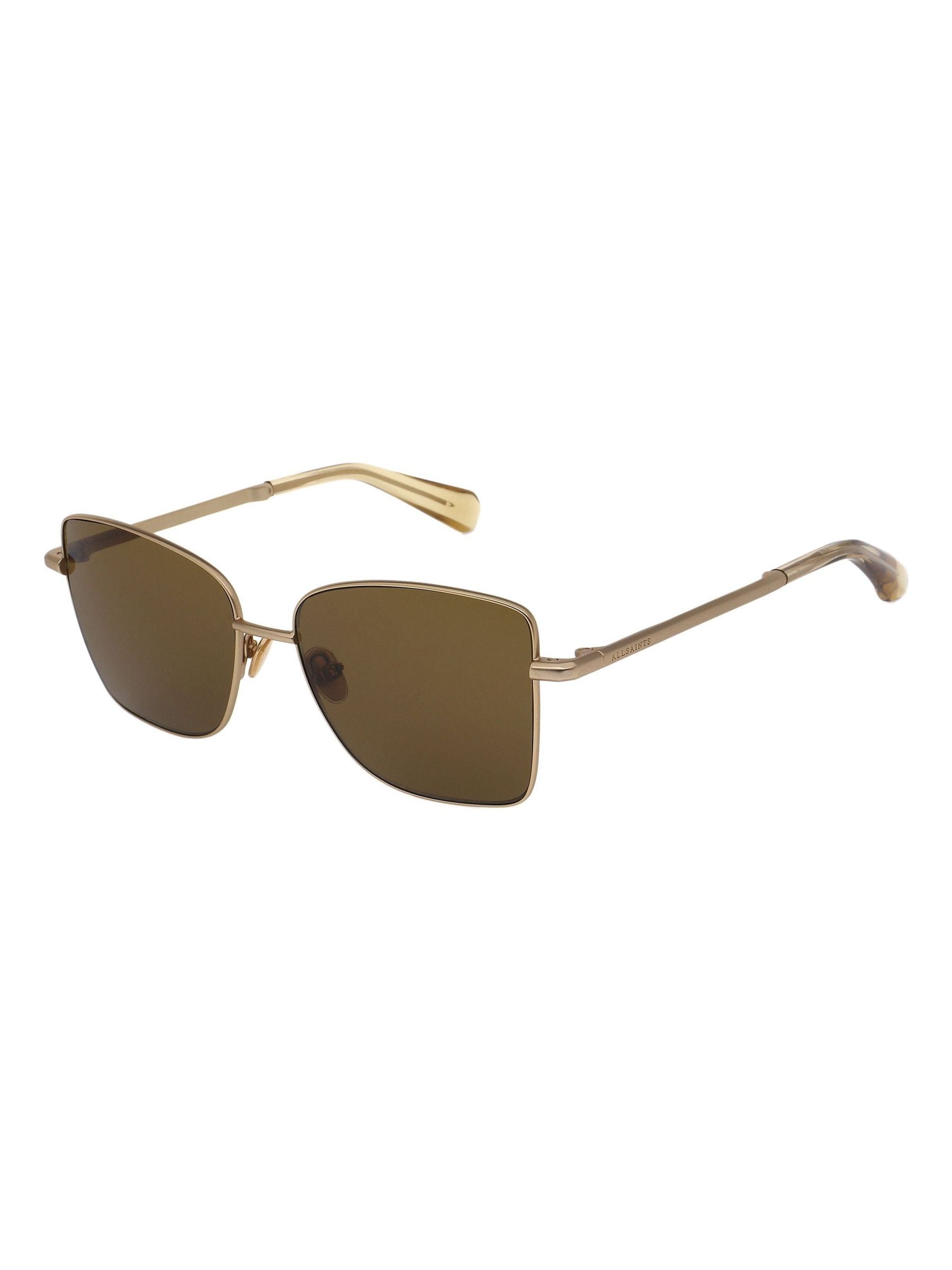 AllSaints metallic Als7015 401 warm brass sunglasses, imported from the UK
