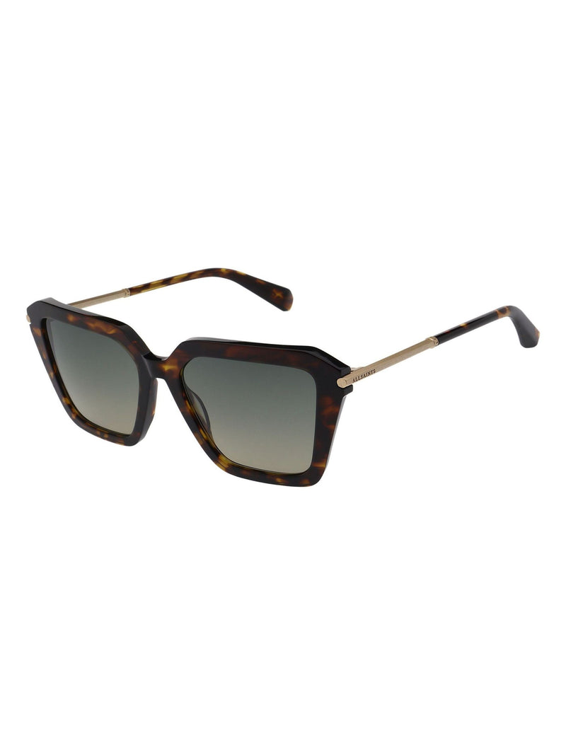 AllSaints square tortoiseshell sunglasses with khaki gradient lenses (British brand)