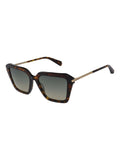 AllSaints square tortoiseshell sunglasses with khaki gradient lenses (British brand)