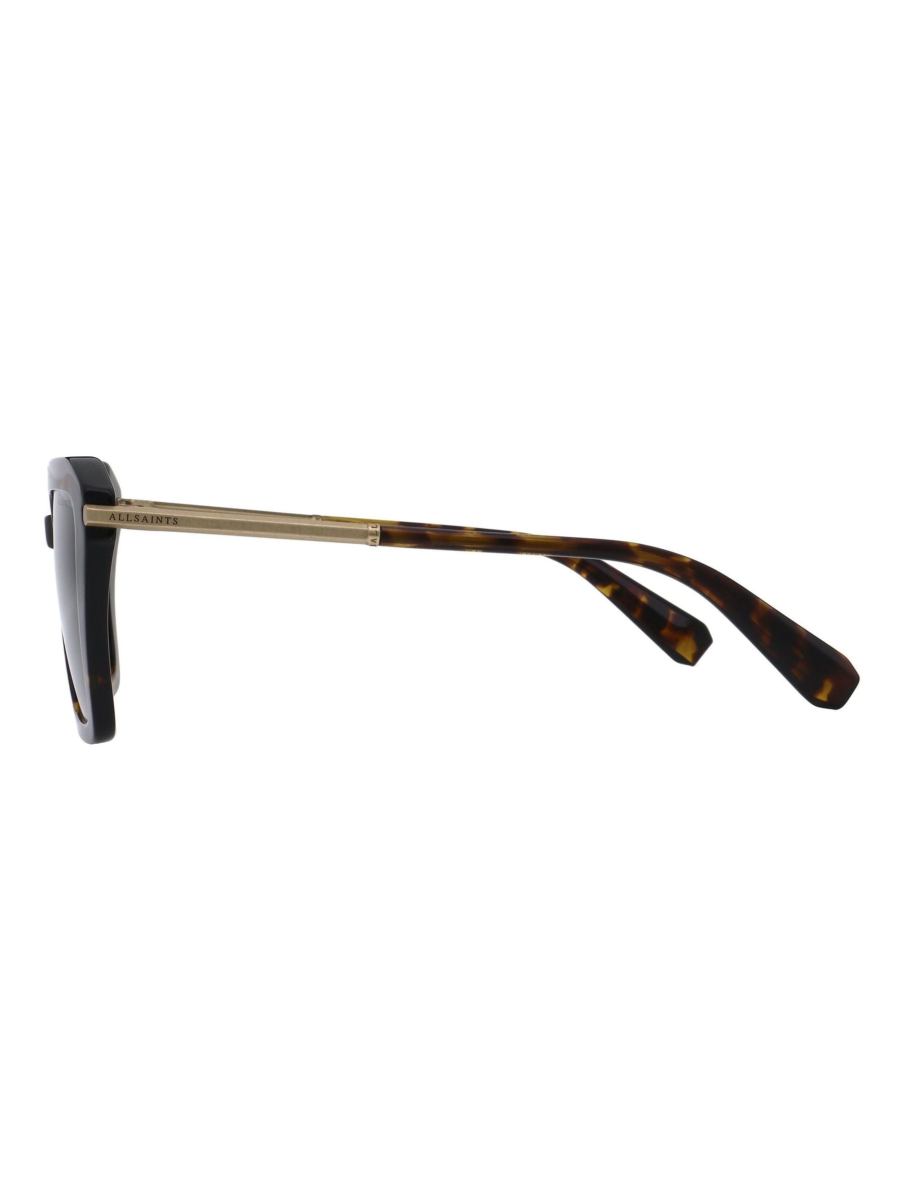 AllSaints square tortoiseshell sunglasses with khaki gradient lenses (British brand)