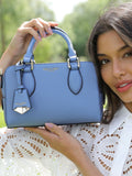 Luella Grey Blue Lilian Barrel Cross-Body Bag