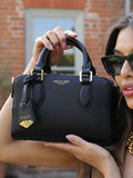 Luella Grey Black Lilian Barrel Cross-Body Bag