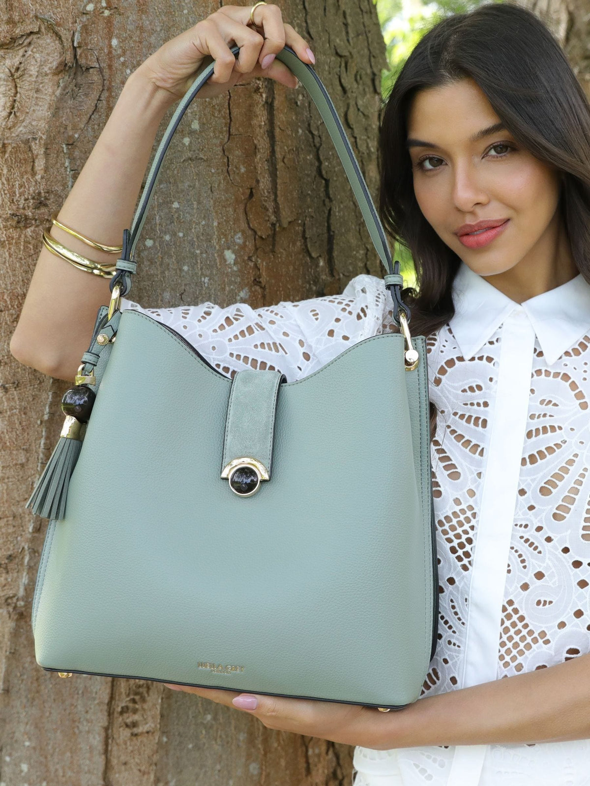 Luella Grey Andrea Black Hobo Tote Bag