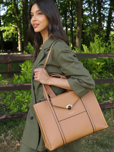 Next Luella Grey Brown Darcy Laptop Tote Bag- Buy online at McGrocer