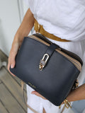 Luella Grey Black Margy Zip Top Cross-Body Bag