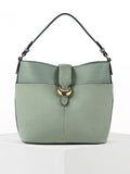 Luella Grey Green Indra bucket cross-body bag, imported from the UK