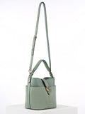 Luella Grey Green Indra bucket cross-body bag, imported from the UK