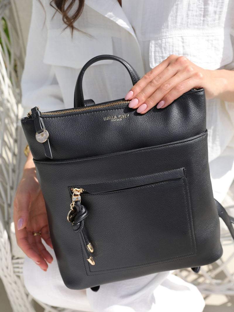 Luella Grey Black Ella Small Casual Backpack