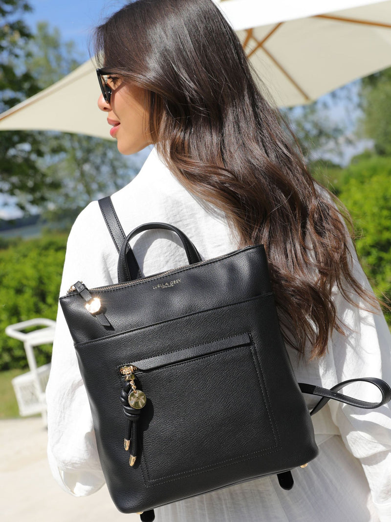 Luella Grey Black Ella Small Casual Backpack