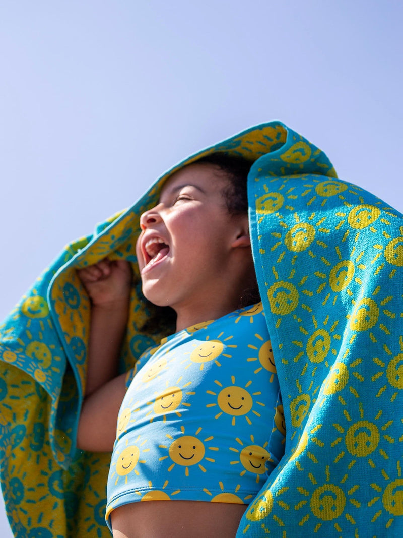 Frugi Blue Havana hooded towel, UK version