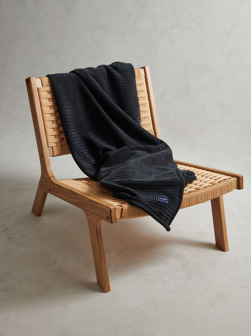 Duchamp Gray Pinstripe fleece throw (British brand)