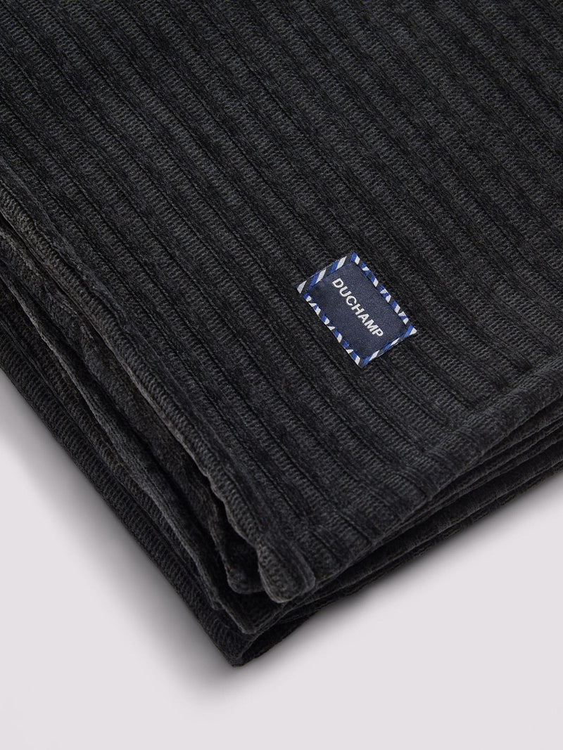 Duchamp Gray Pinstripe fleece throw (British brand)