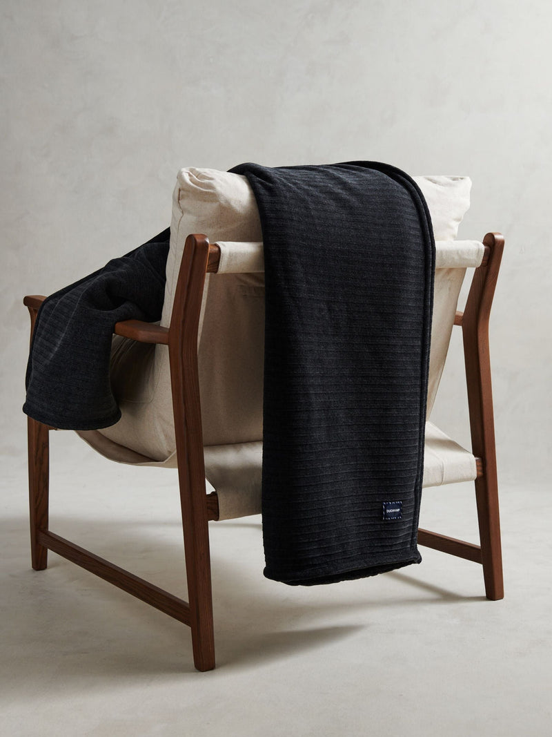 Duchamp Gray Pinstripe fleece throw (British brand)