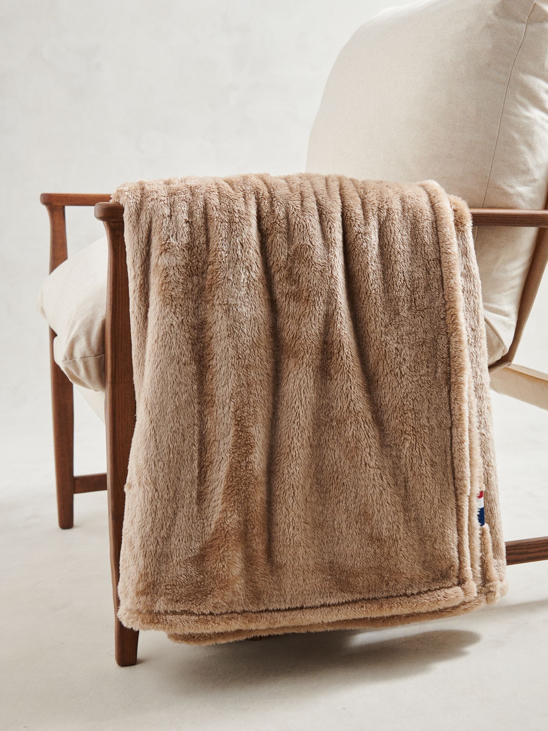 U.S. Polo Assn. camel fleece throw 150x200 cm (British brand)
