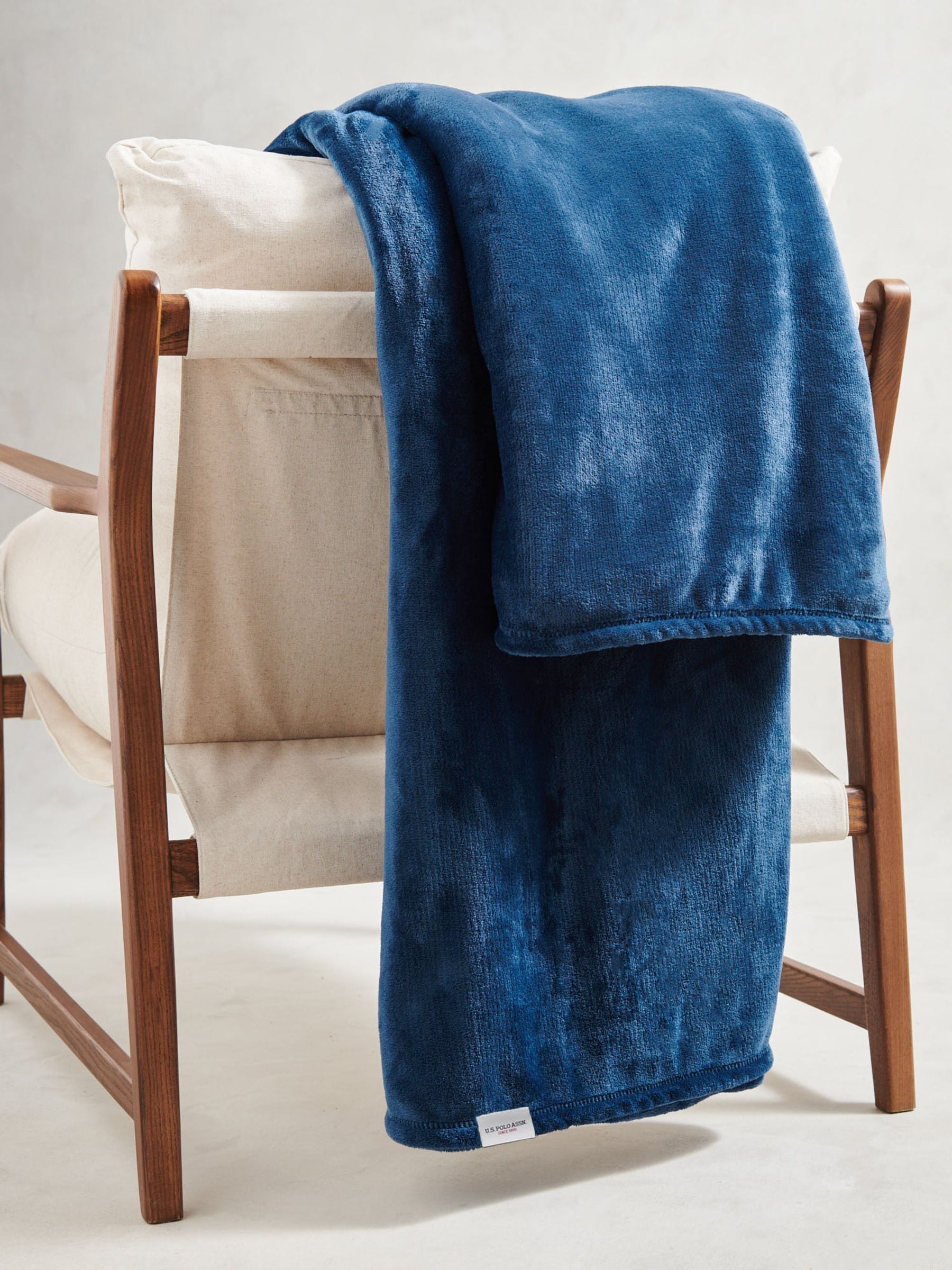U.S. Polo Assn. fleece throw Ensign Blue 200x220cm (British brand)