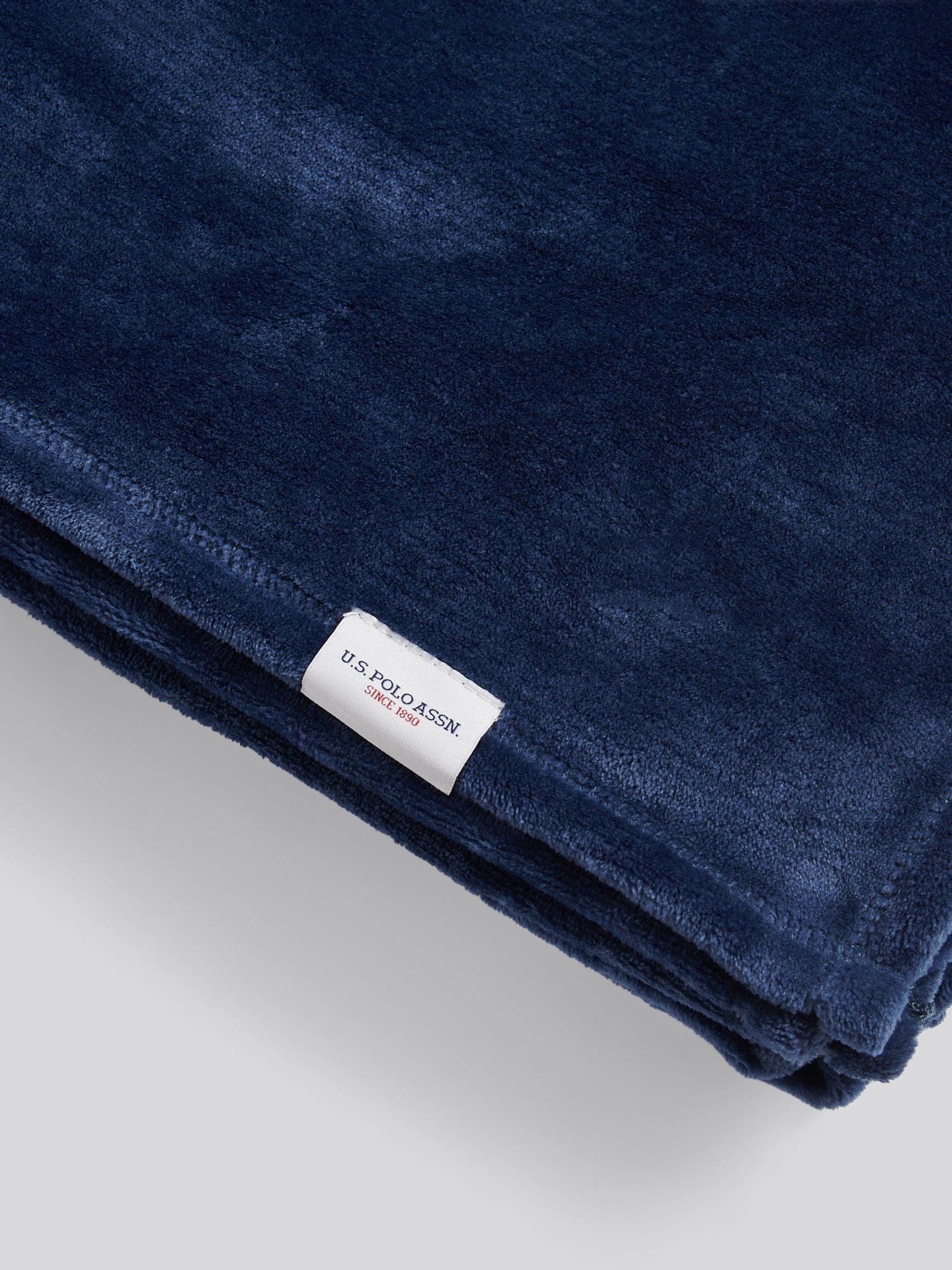 U.S. Polo Assn. fleece throw Ensign Blue 200x220cm (British brand)