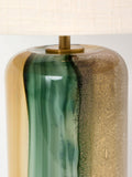 Oliver Bonas Clara green striped table lamp and shade - British product