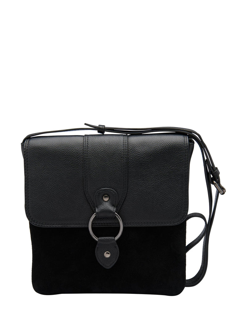 Lotus Black Leather Handbag