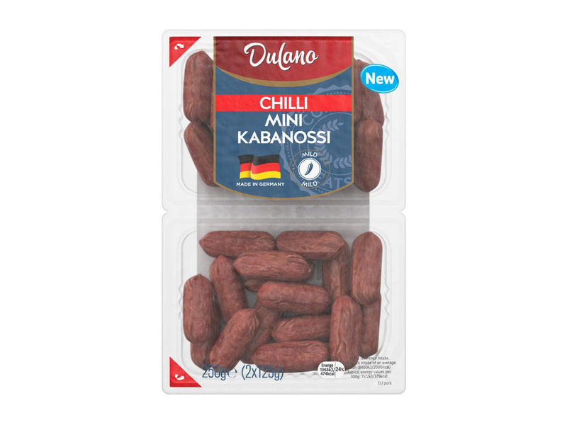 Mini chilli kabanossi sausages 2 x 125g (British brand)