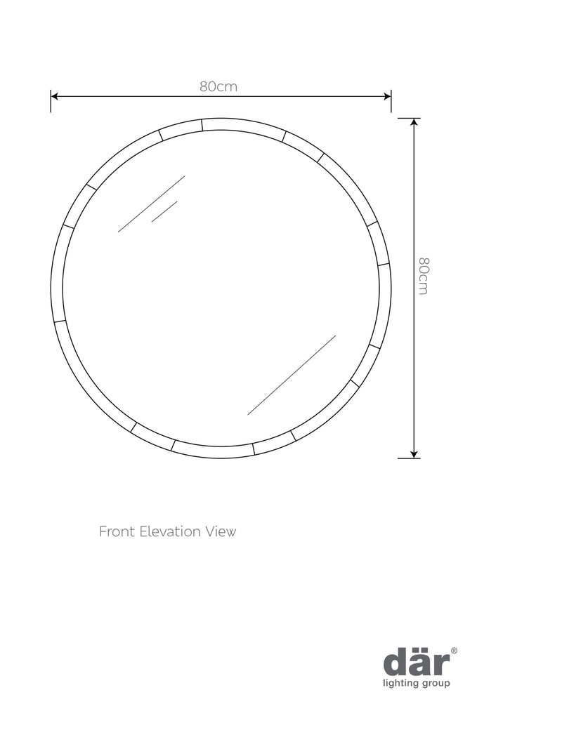 Gadany round wall mirror with gold black frame 80 cm, imported from the UK