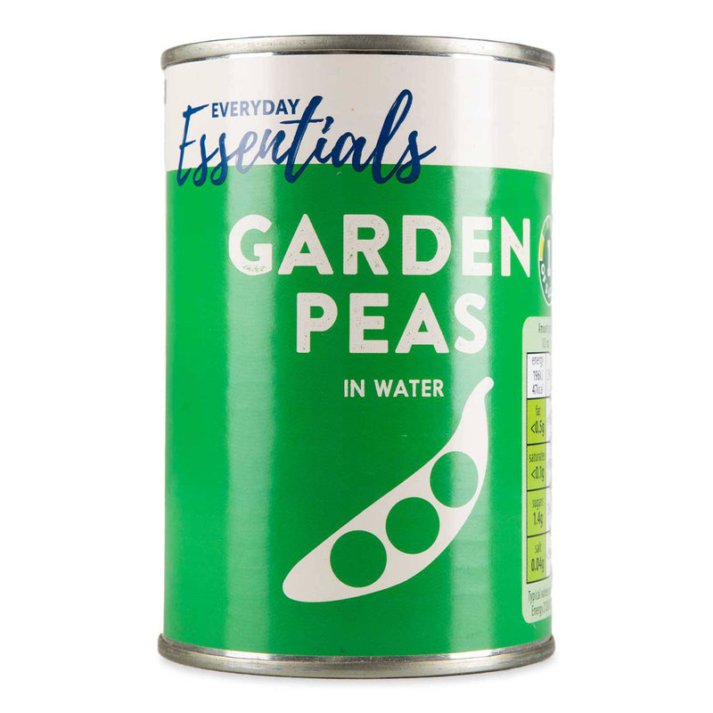 Tinned garden peas in water as a vegetable side, UK version