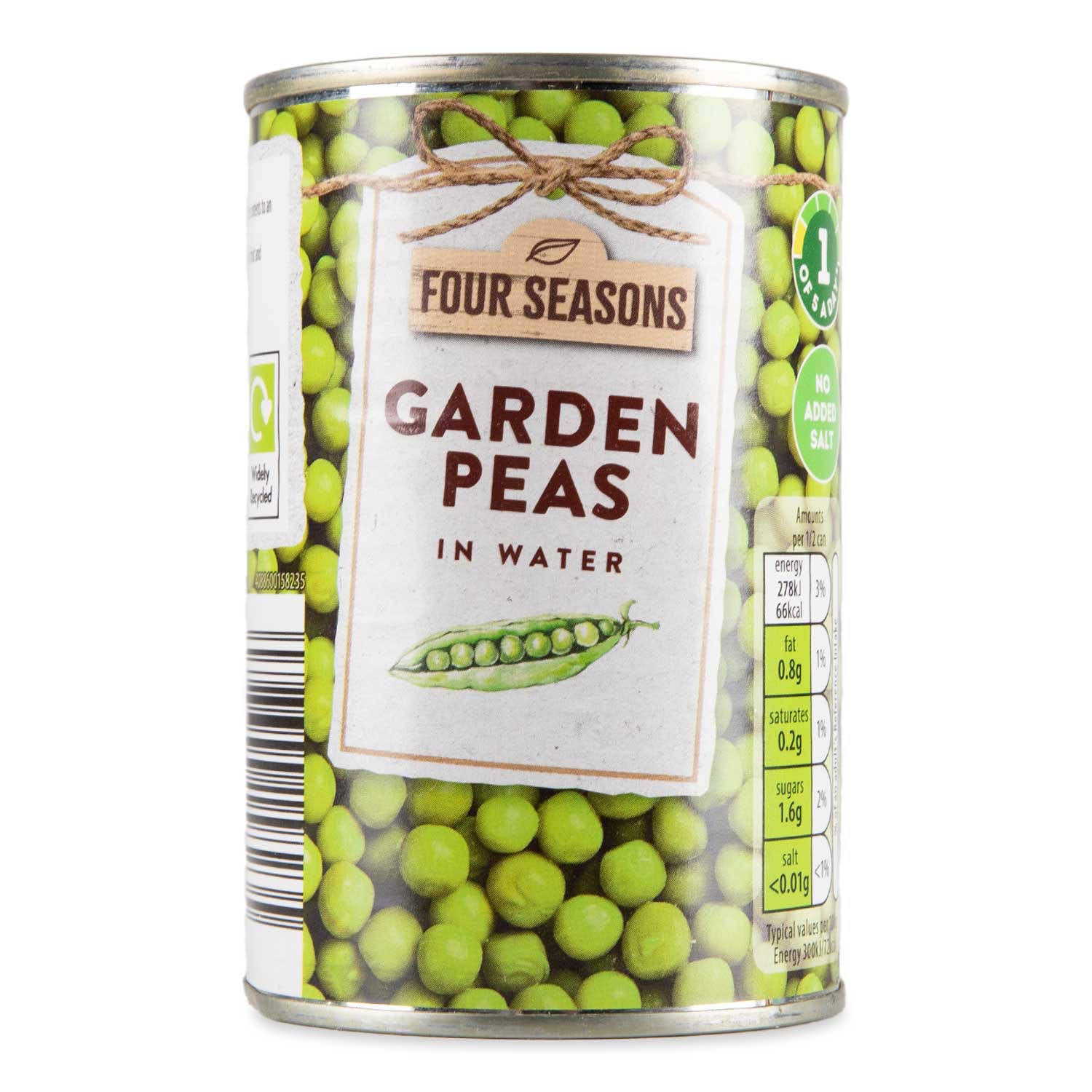 British canned garden peas in water 290g, UK version