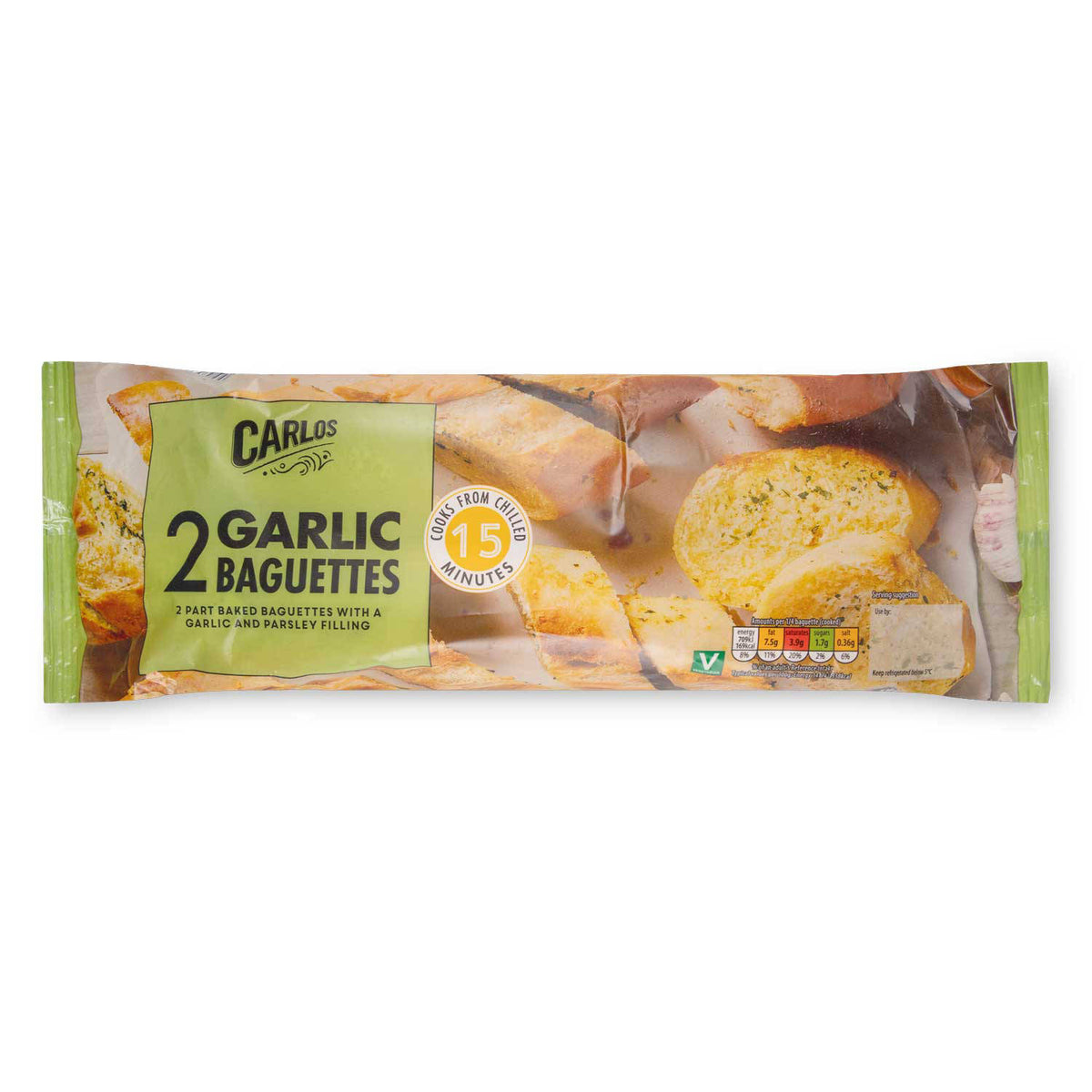 Garlic bread baguette twin pack - British product