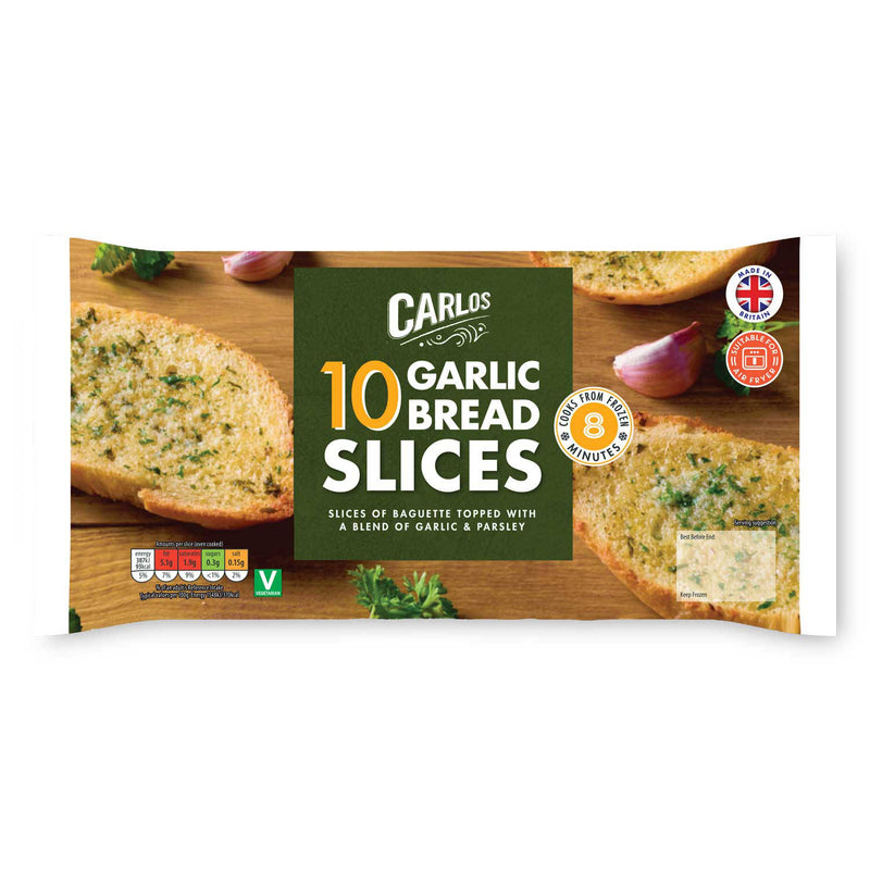 Garlic bread slices from a baguette 10 pack, UK version