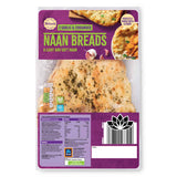 Garlic and coriander naan breads, UK bakery product (British brand)