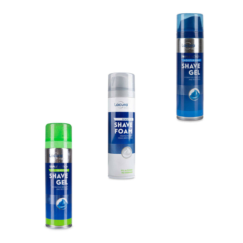 Shaving foam and gel in a can, imported from the UK