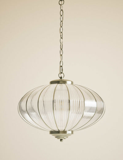 M&S Gemball Glass Ribbed Pendant Light- Buy online at McGrocer