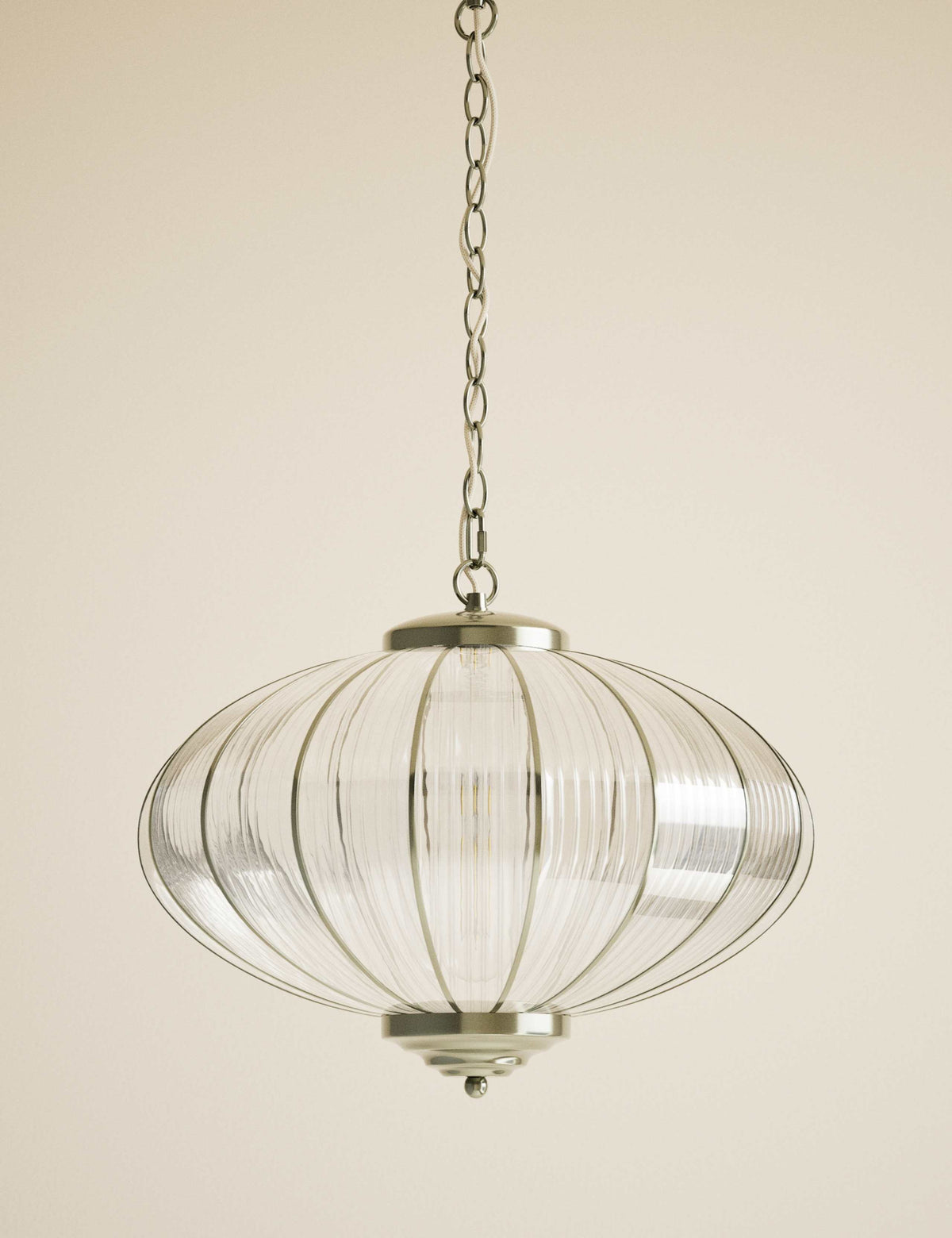 Gemball glass ribbed pendant light (British brand)