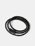 Genuine leather plait wrap bracelet with magnetic clasp (British brand)