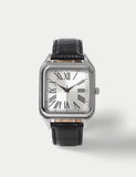 Quadratische klassische Uhr echtes Leder mit Schnallenverschluss - Britisches Produkt
