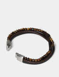 Leather bracelet with natural stones and magnet fastening, imported from the UK