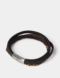 Leather bracelet with natural stones and magnet fastening, imported from the UK