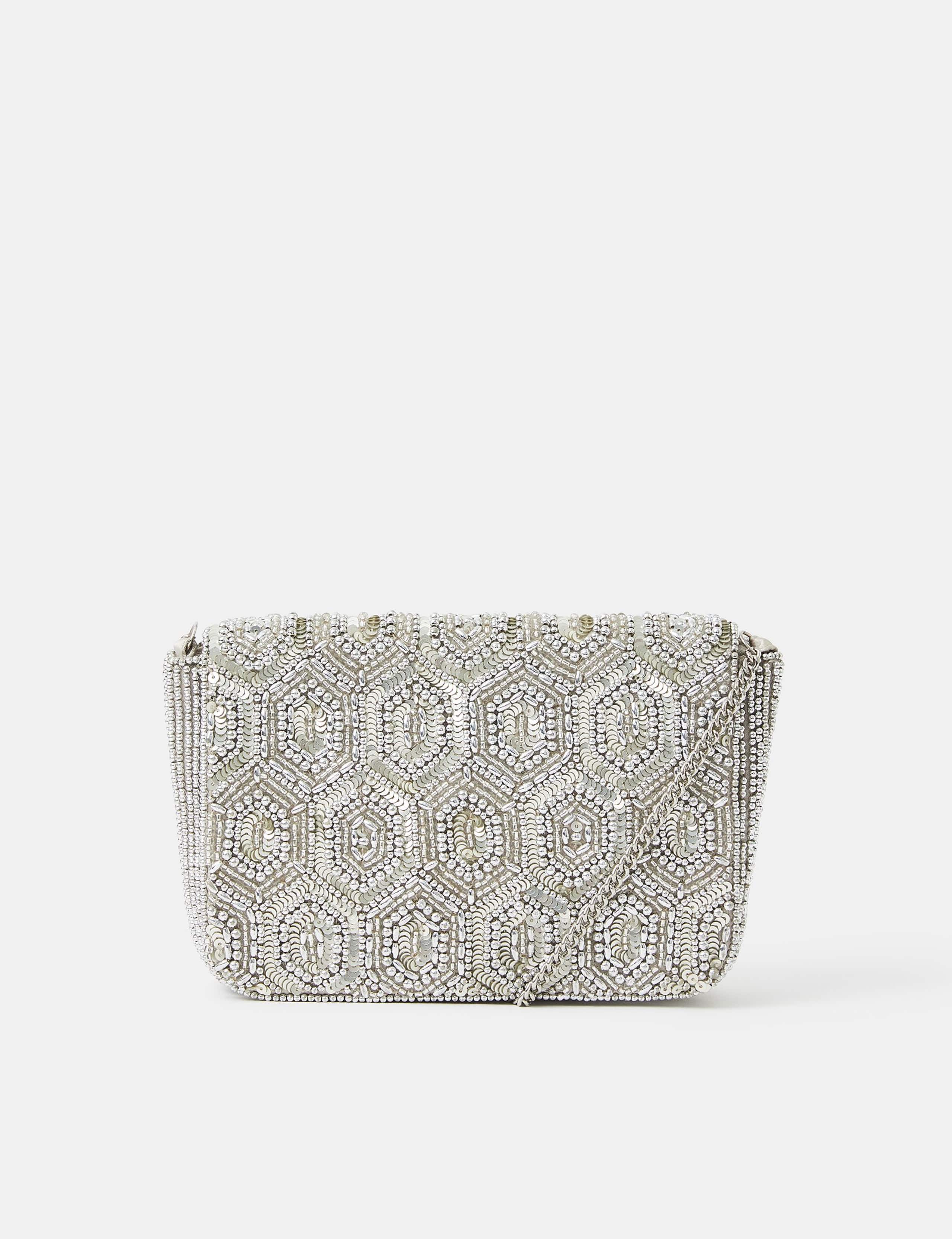 Accessorize geometric beaded clutch bag, imported from the UK