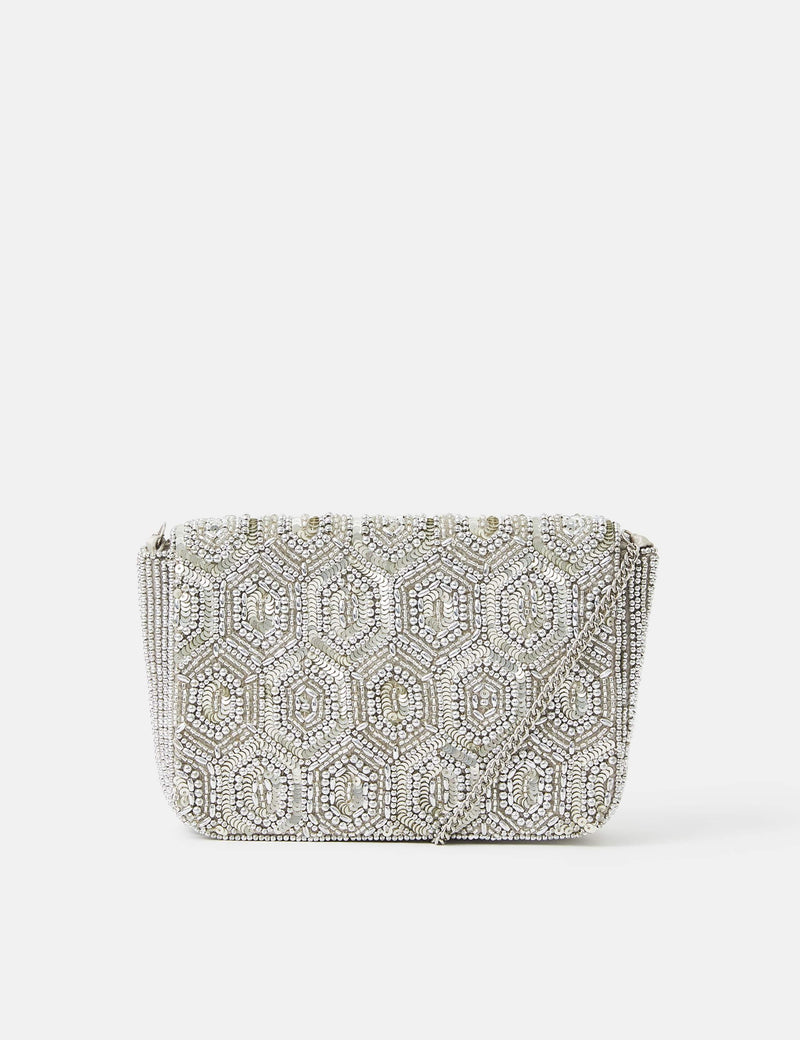 Accessorize geometric beaded clutch bag, imported from the UK