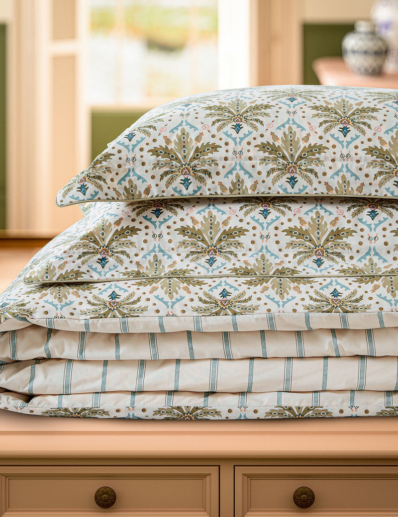Geometric palm print bedding set, imported from the UK