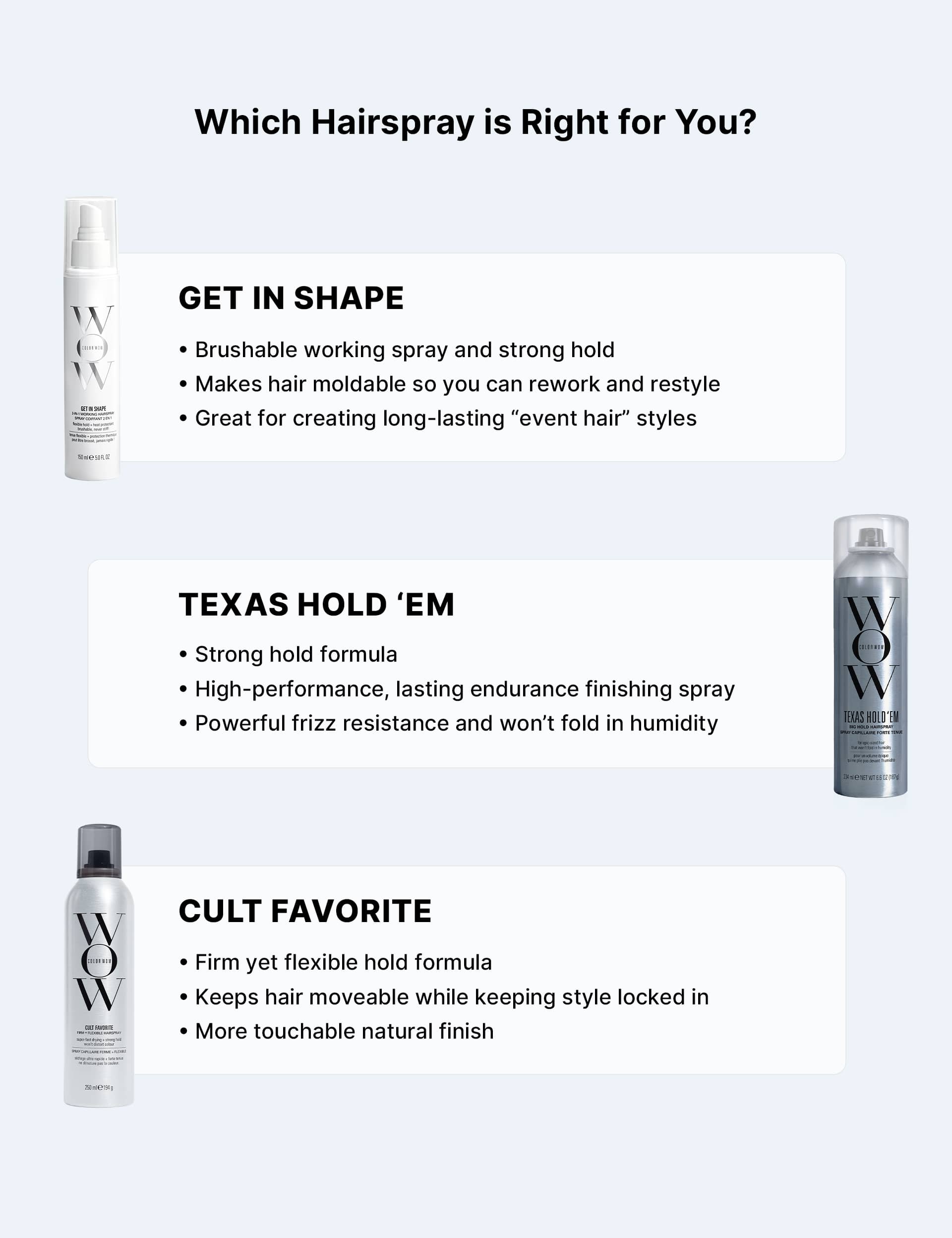 Get In Shape Working Hairspray 150ml non-aerosol styling spray, UK version