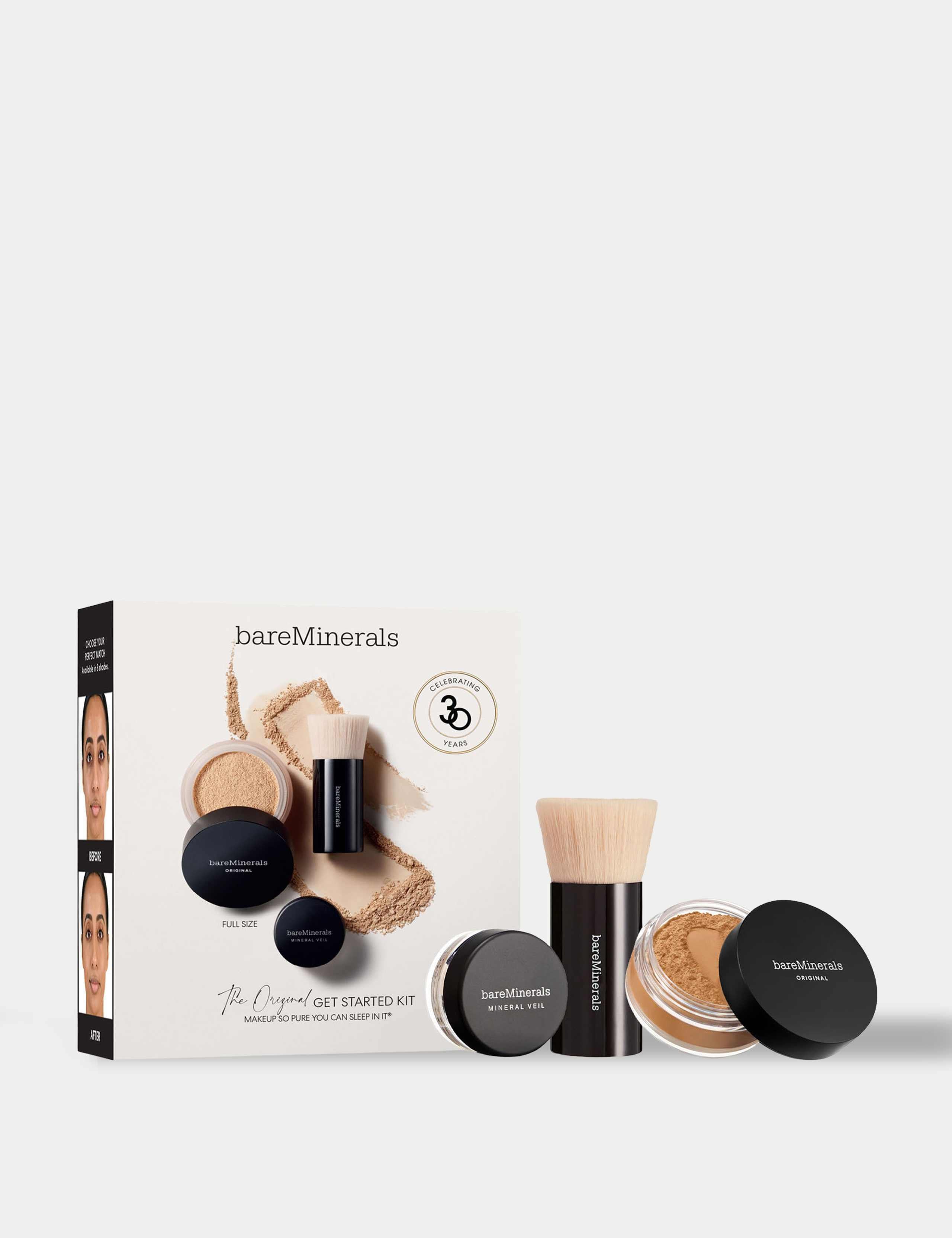 bareMinerals Get Started makeup kit with mineral foundation and brush, UK version