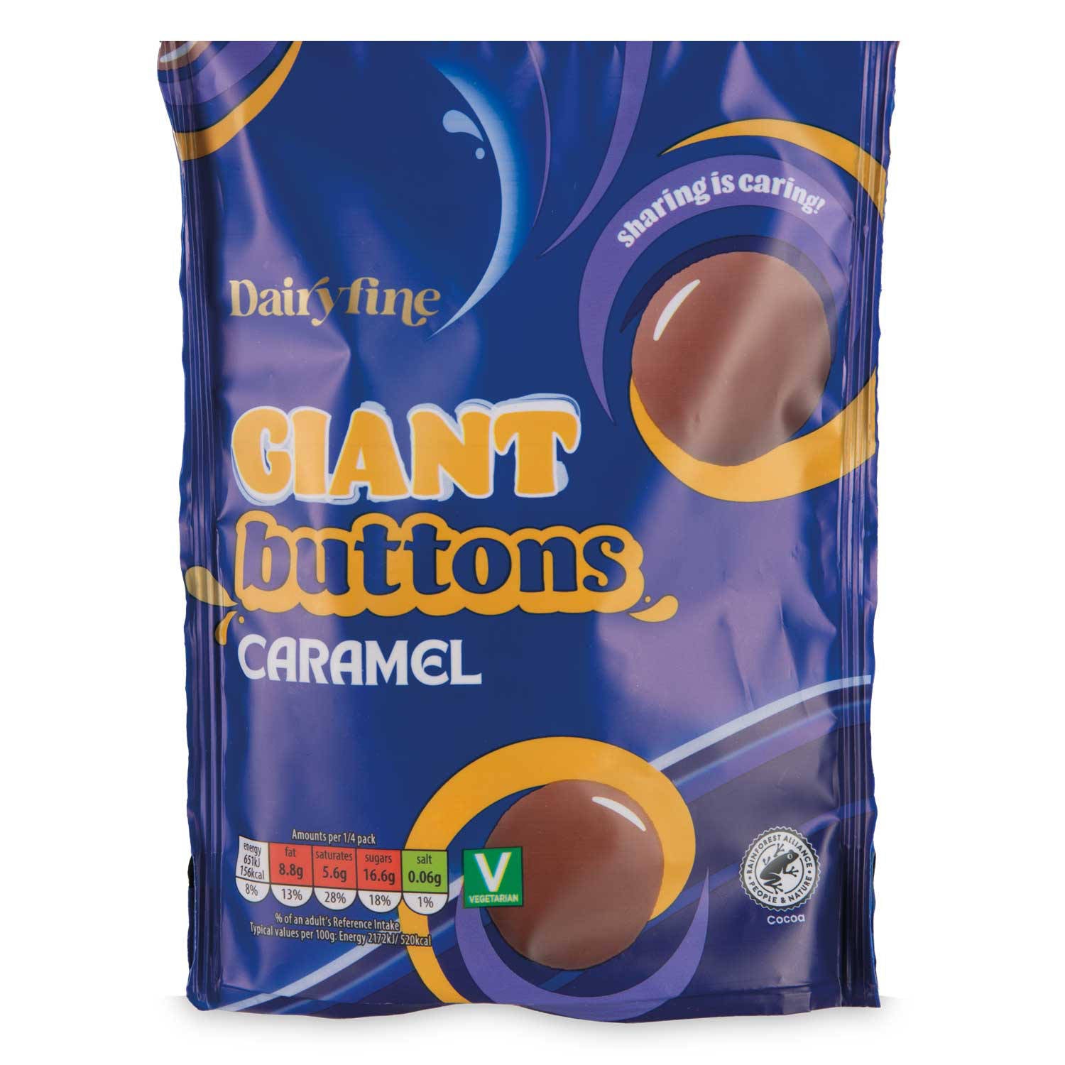 Giant caramel chocolate buttons for sharing, UK version
