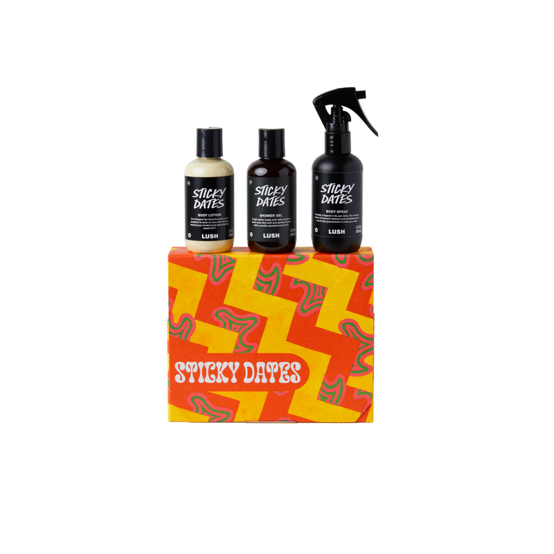 Lush Sticky Dates gift set lotion, gel, spray - British product
