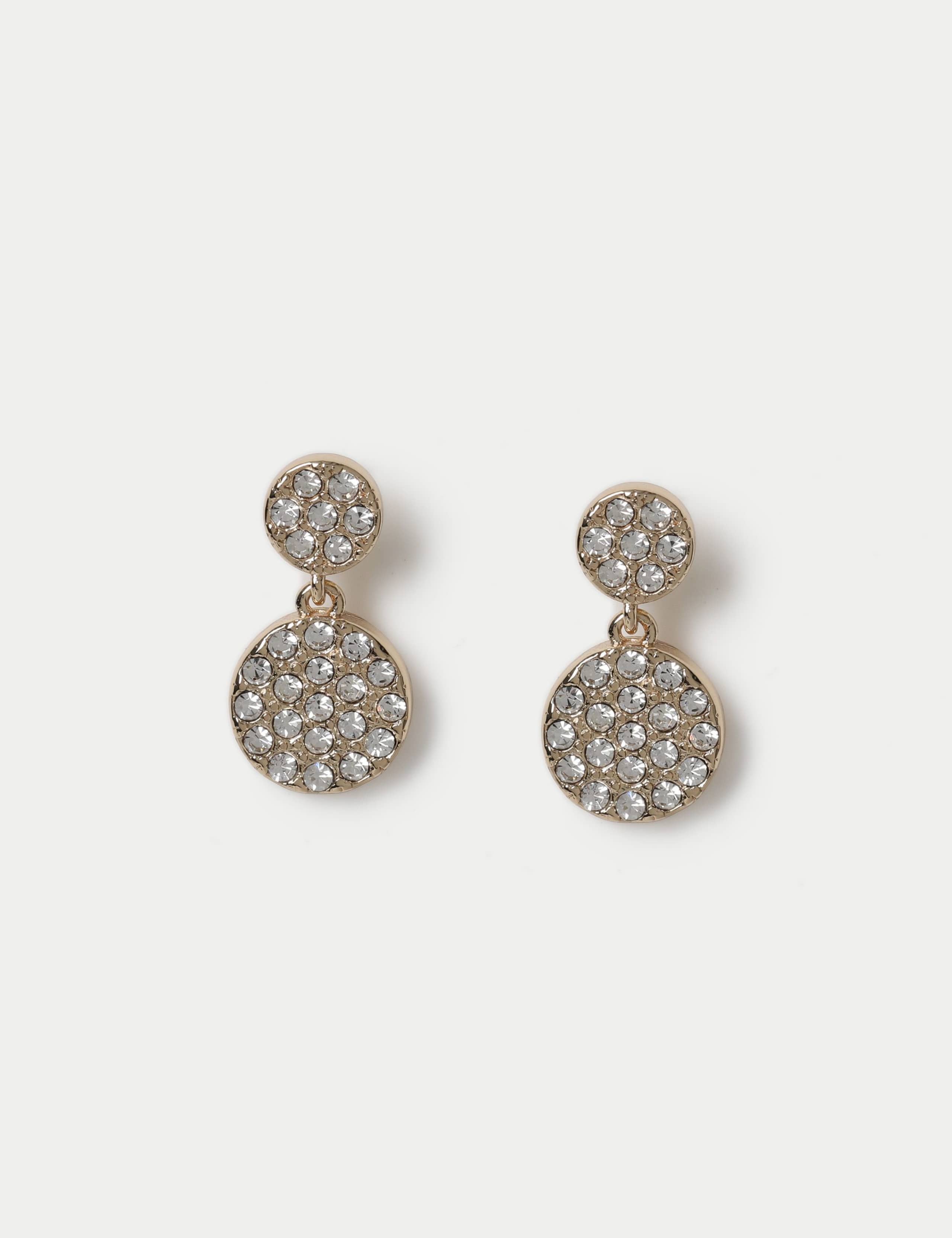 Disc Ditsy earrings drop style metal 15mm, imported from the UK