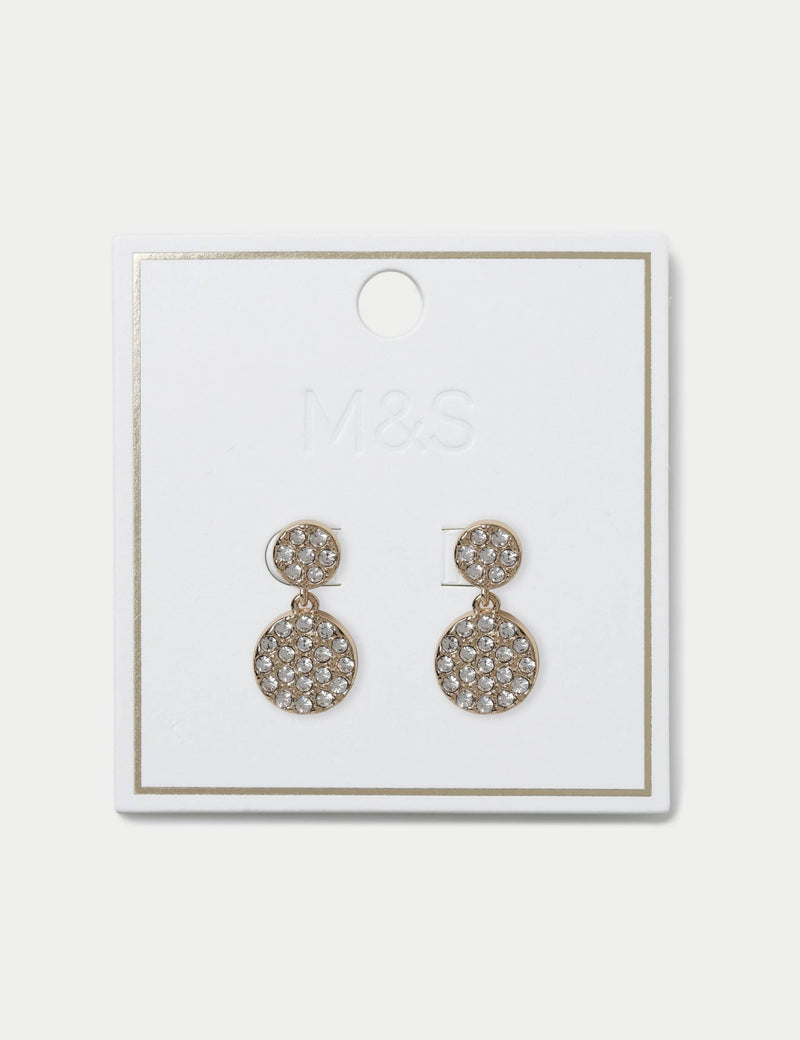 Disc Ditsy earrings drop style metal 15mm, imported from the UK