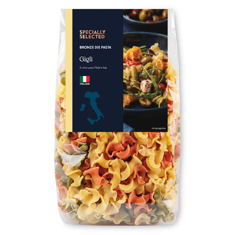 Gigli three colour pasta shapes, UK version